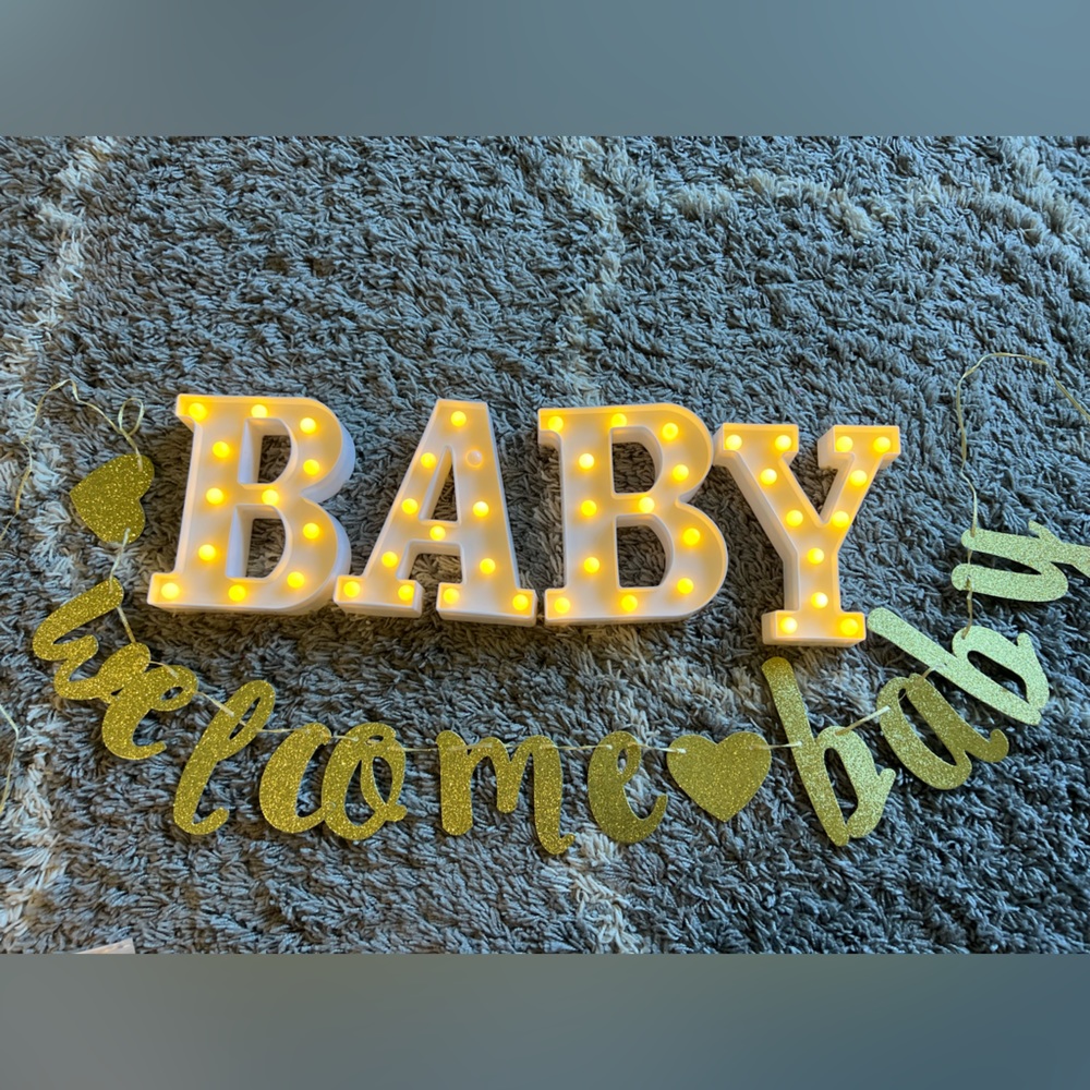 Baby shower | Baby marquee and “Welcome Baby” banner